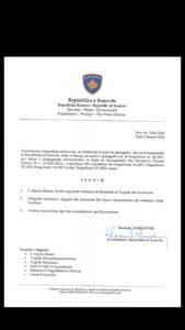 Odluka Ramuša Haradinaja o razrešenju kosovskog ministra