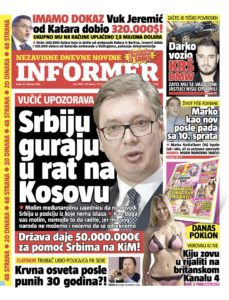 Naslovna strana Informer sreda 31 okt