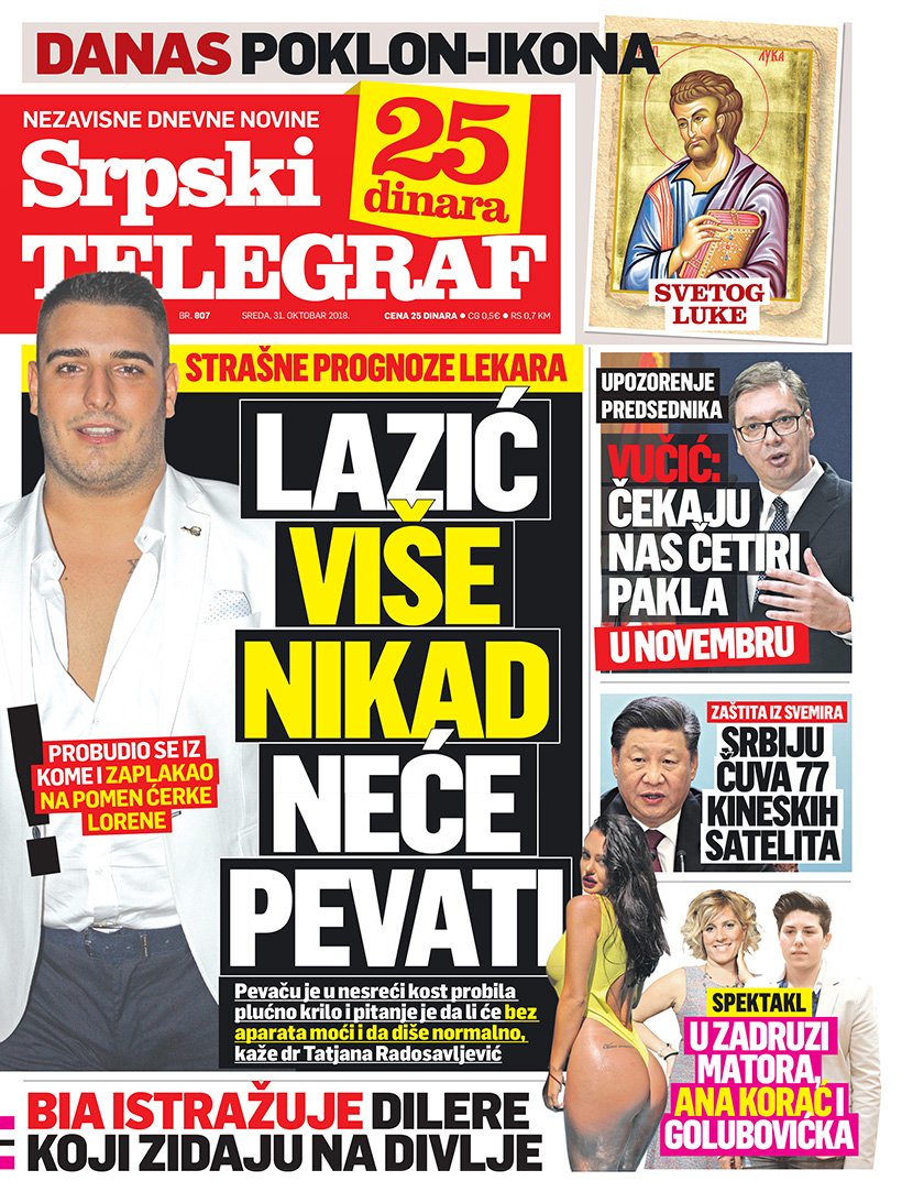 Nalovna strana Novosti četvrtak 1. nov