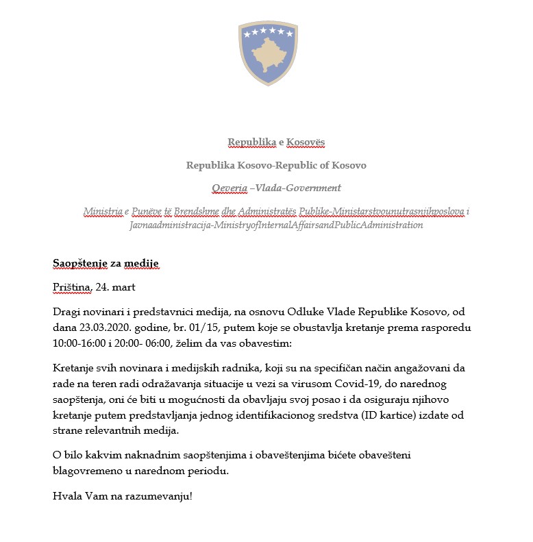 Odluka kosovske vlade
