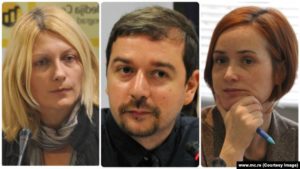 Bojana Selaković, Građanske inicijative; Stevan Dojčinović, KRIK; Dragana Žarković Obradović, BIRN