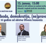 Onlajn debata „Sloboda, demokratija, (ne)pravda: tri godine od ubistva Olivera Ivanovića“