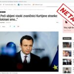 Nedeljnik objavio naslov o ubistvu visokih funkcionera Kurtijeve stranke u Peći