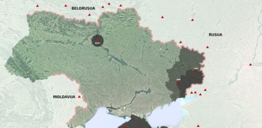 Mapa Ukrajina Rusija