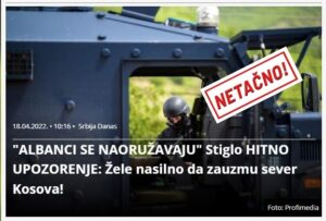 Albanci se naoružavaju - naslov Netačno