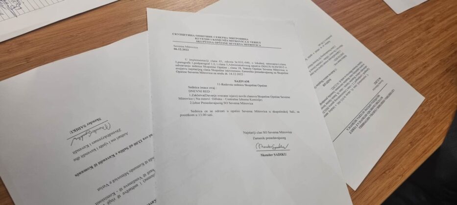 dokument SO op&scaron;tina kosovska