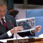 Đurić u UN sa slikom Svečlje i prevrnutog vozila EULEX-a: Lune je terorista, a Svečlja građanin koji poštuje zakon? Marko Đurić