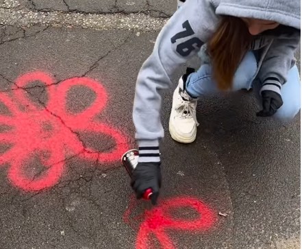 Maturanti 13. beogradske gimnazije iscrtali cvetno polje preko uvredljivih grafita