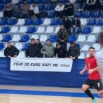 „No Euro 2027 with Shkije“: Banner at Kosovo Match Triggers Investigation "Nema EURO 2027 sa škijama" Transparent Orahovac utakmica