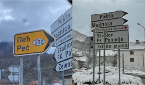 Peć Srb saobraćajni znak crna gora