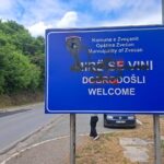Traffic Sign Damaged at the Entrance to Zvecan, Perpetrators Unknown