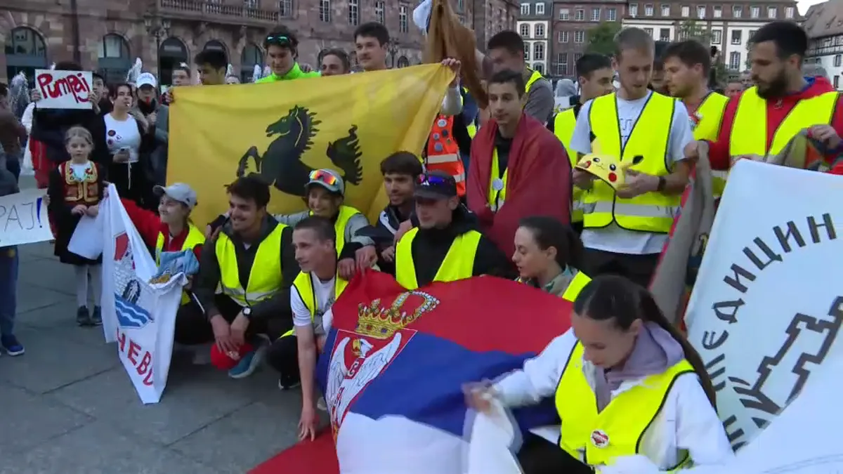 Ultramaratonci stigli u Strazbur, studenti i srednjoškolci prešače ka Loznici, pridružuju im se i biciklisti