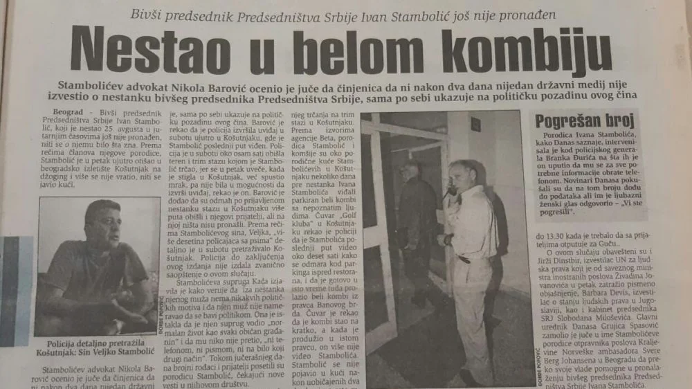 Na današnji dan pre 25 godina ubijen Ivan Stambolić: Niko iz porodice Milošević nije osuđen za taj zločin