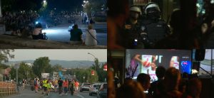 Kordon ispred Filozofskog, studenti gledali utakmicu, protesti u N.Sadu, Užicu i Leskovcu