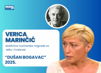 Verica Marinčić dobitnica Novinarske nagrade za etiku i hrabrost „Dušan Bogavac“