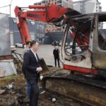 Excavator Set Ablaze in South Mitrovica Amid Removal of Illegal Structures