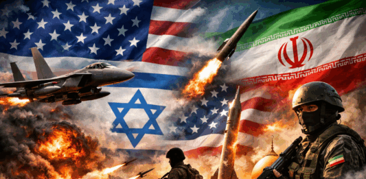 FOTO: KoSSev: Ilustracija sukoba Iran–Izrael–SAD, generisana AI alatom DALL·E.