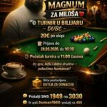 Humanitarni turnir u bilijaru „Za Miloša“ u subotu u klubu „Magnum“