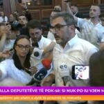 Haos u kosovskoj skupštini: Otvorena vrata za dijasporu, zatvorena za sednicu – polivanje vodom, koškanje i poziv na „streljanje“ Haradinaja FOTO: Skrinšot TV Dukagjini, Haos u kosovskoj skupštini