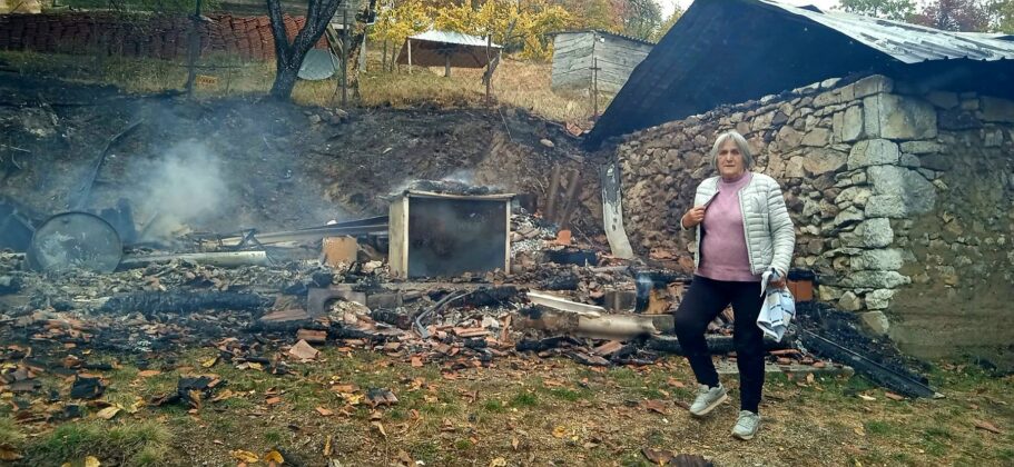 Stanica Ra&scaron;ković, Dren, izgorela kuća
