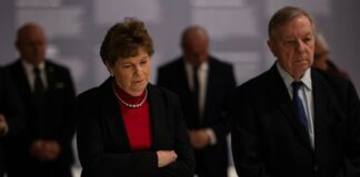 Američki senatori Šahin i Durbin danas na sastanku sa Široka-Puljom FOTO: KALLXO, Američki senatori Džin Šahin (Jeanne Shaheen) sa Dikom Durbinom (Dick Durbin)