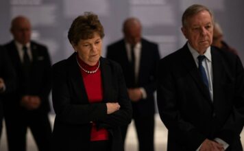 Američki senatori Šahin i Durbin danas na sastanku sa Široka-Puljom FOTO: KALLXO, Američki senatori Džin Šahin (Jeanne Shaheen) sa Dikom Durbinom (Dick Durbin)
